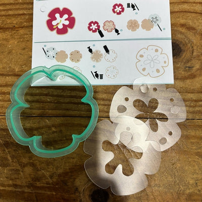 Sand Dollar seashell or Hibiscus flower Cookie cutter with matching stencils
