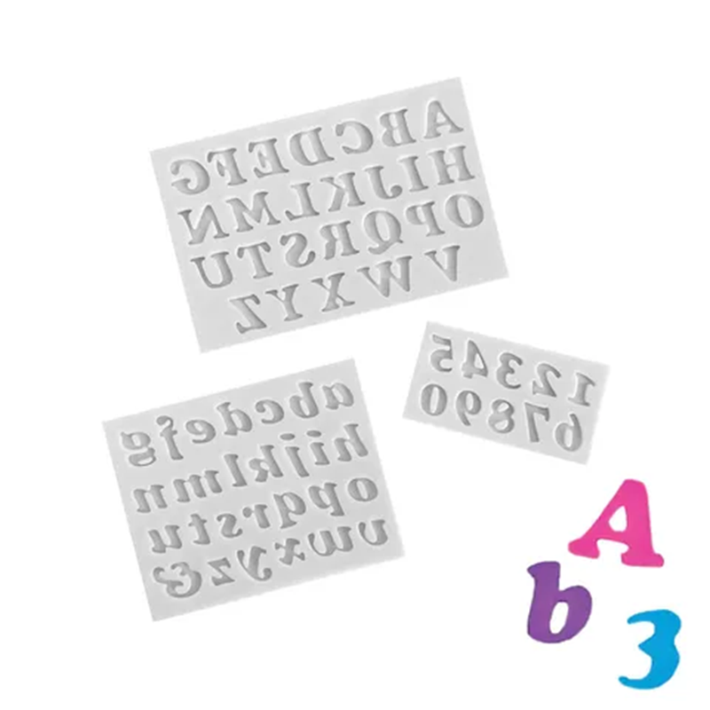 Italics upper & lowercase font letters Alphabet silicone mould set
