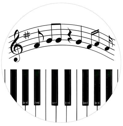 Edible icing image Musical notes bars of music and keyboard