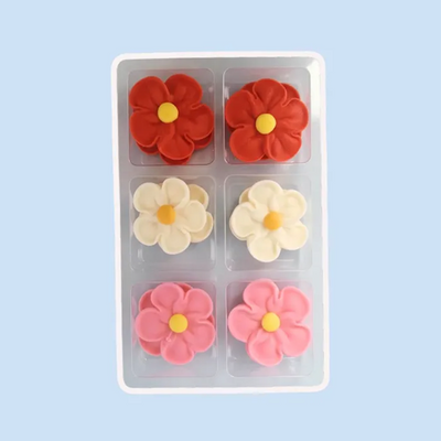 Large 5 petal blossoms pack 12 royal icing flowers