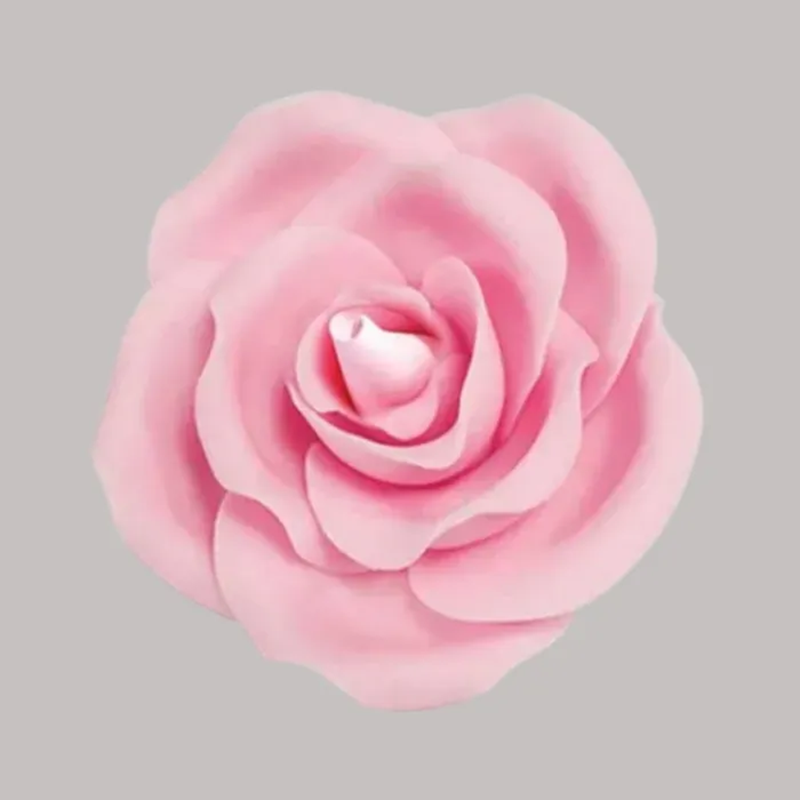 Large pink single Rose icing flower