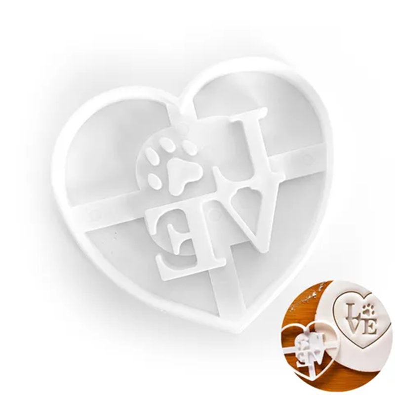 Cat or Dog Paw Love Heart cookie cutter
