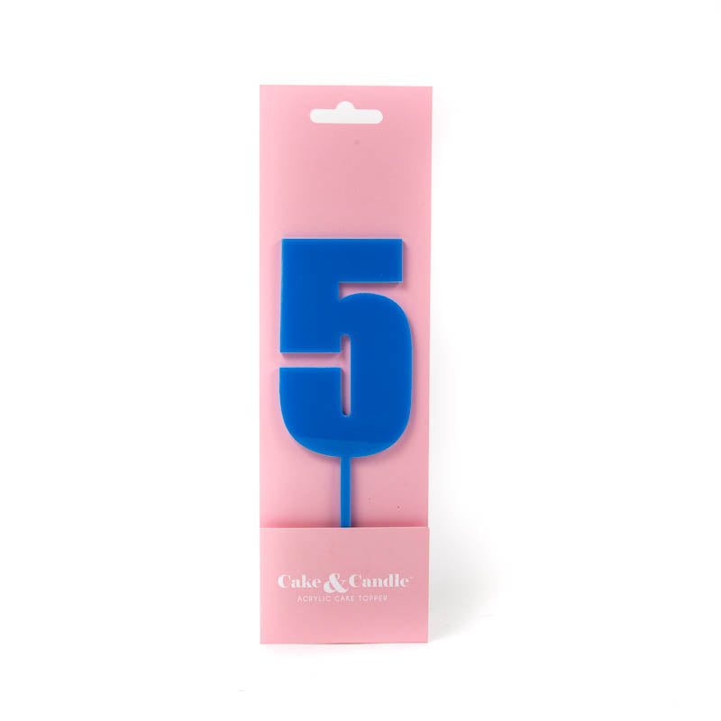 Mega NUMBER 5 Cake Topper - BLUE