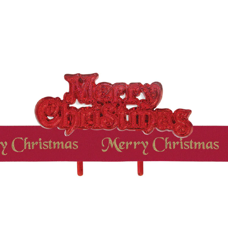 Merry Christmas plaque and ribbon cake decorating kit Red style no2