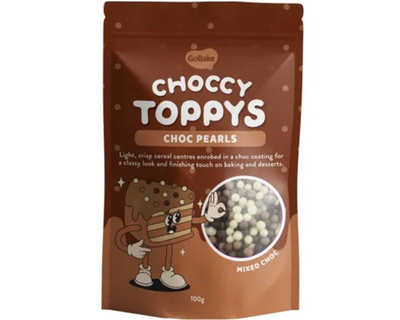 Choccy Toppys Mixed Dark Milk & White Chocolate Pearls 100G