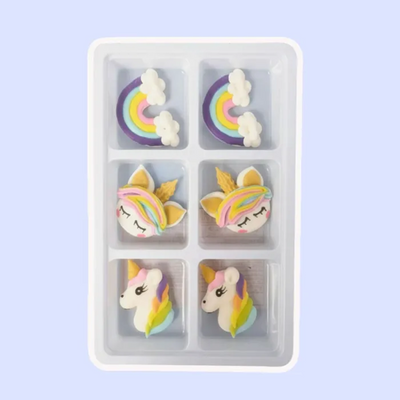 Unicorns & Rainbows Pastel SUGAR DECORATIONS 6 PIECE PACK