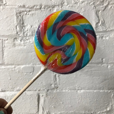 Wooden stick Pastel Rainbow Swirly lollipop XTRA LARGE (great for drip cakes) (Copy)