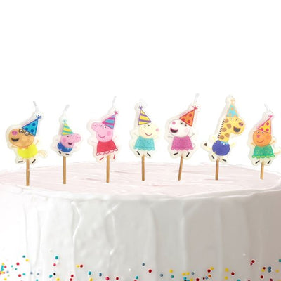 Peppa Pig party set of 7 pick candles