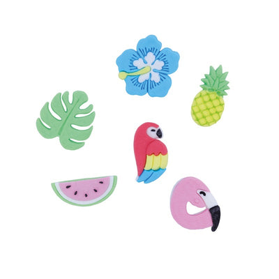 SPECIAL BB 9/25 Edible cupcake toppers pack of 6 gumpaste icing decorations Tropical party