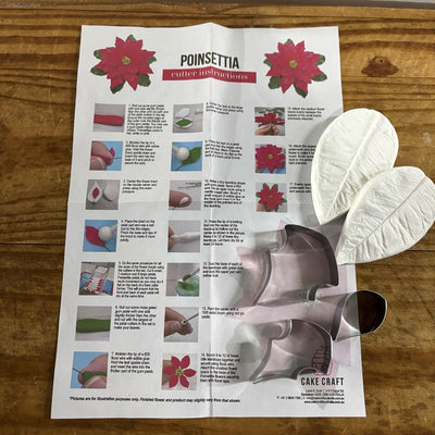 Poinsettia flower cutter and veiner set