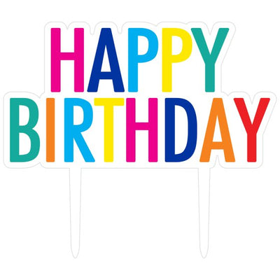 Happy Birthday acrylic cake topper Rainbow
