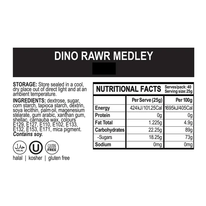 Dino Rawr Sprinkle medley 60g pouch