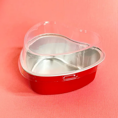 MINI HEART CAKE with lid Foil baking cups pan red