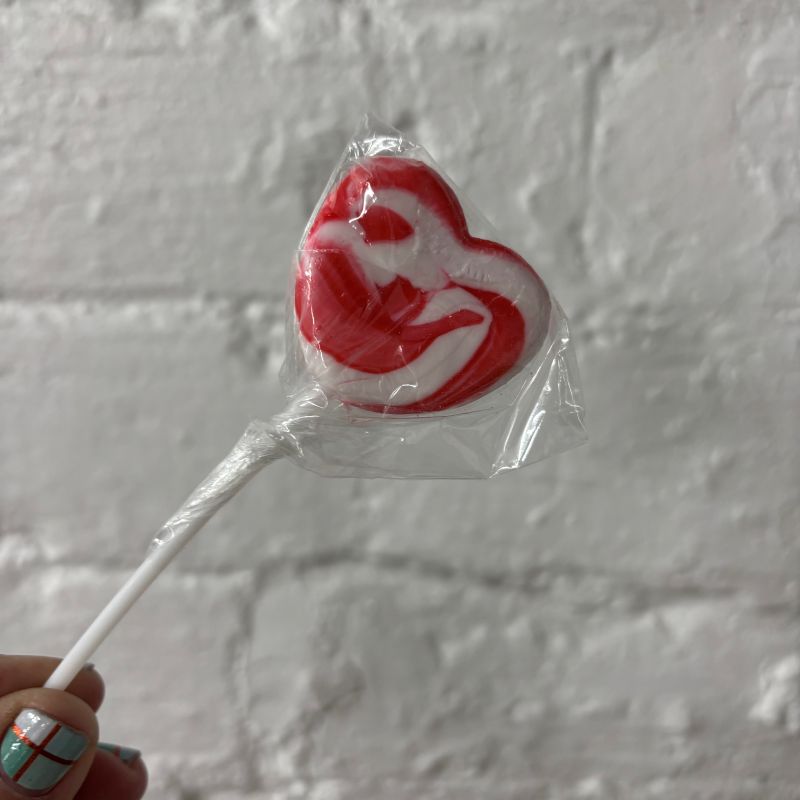 Heart Red and White Swirly lollipop (great for drip cakes)