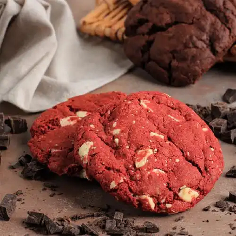 Red Velvet and white chocolate chunk cookies