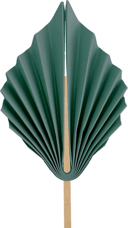 Paper palm leaf cake topper 2 per pack Forest Sage Green