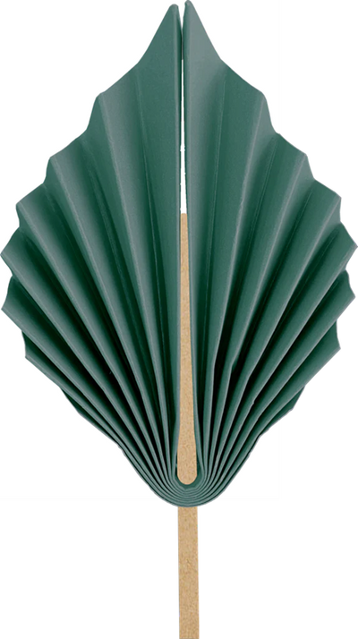 Paper palm leaf cake topper 2 per pack Forest Sage Green