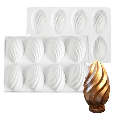 Small Easter Eggs 8 cavity silicone mould Swirl Eggs