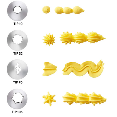 Star Shell and dot standard piping tip nozzle set