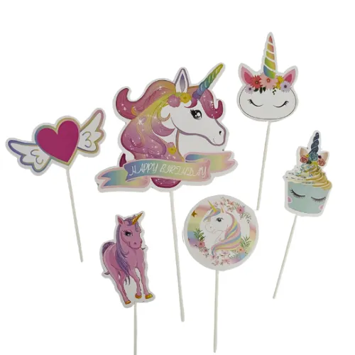 Unicorn cake topper 6 piece set