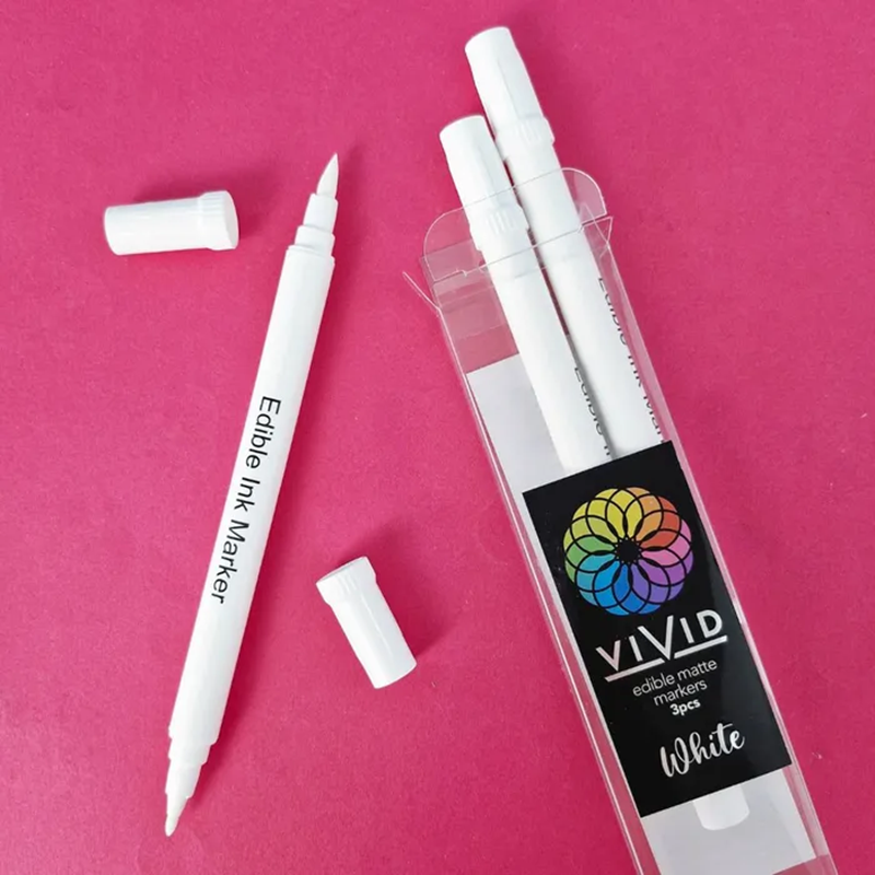 White twin tip marker pens by Cake Craft
