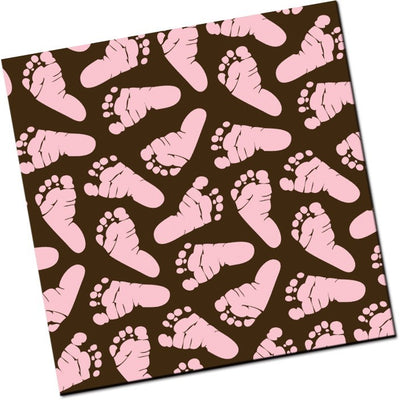 Chocolate transfer sheet Baby feet PINK