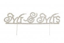 MR & MRS diamante cake topper