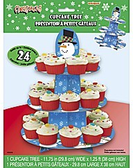 Christmas Snowman cupcake stand