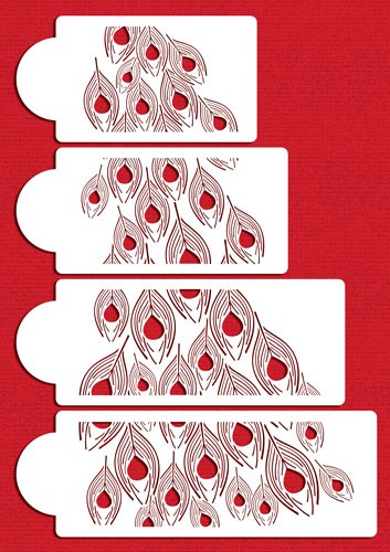 Peacock spray stencil set