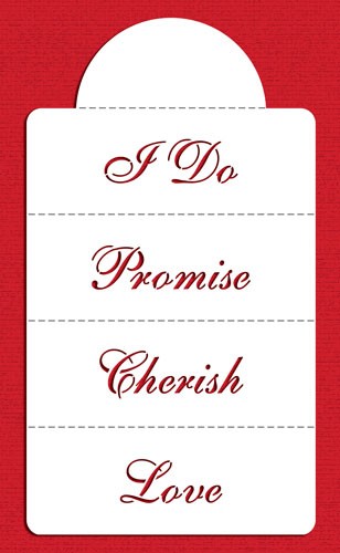 Love and Cherish words stencil set