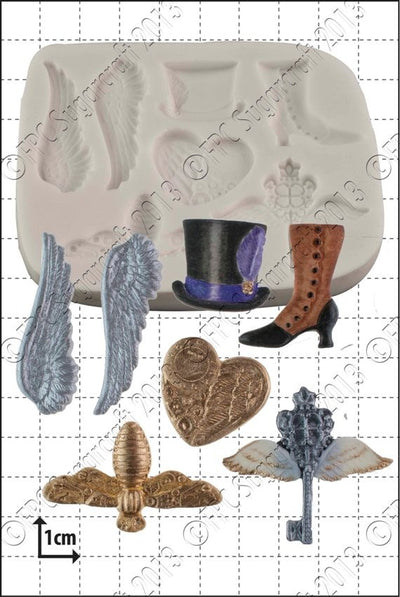 Steampunk fantasy motifs silicone mould