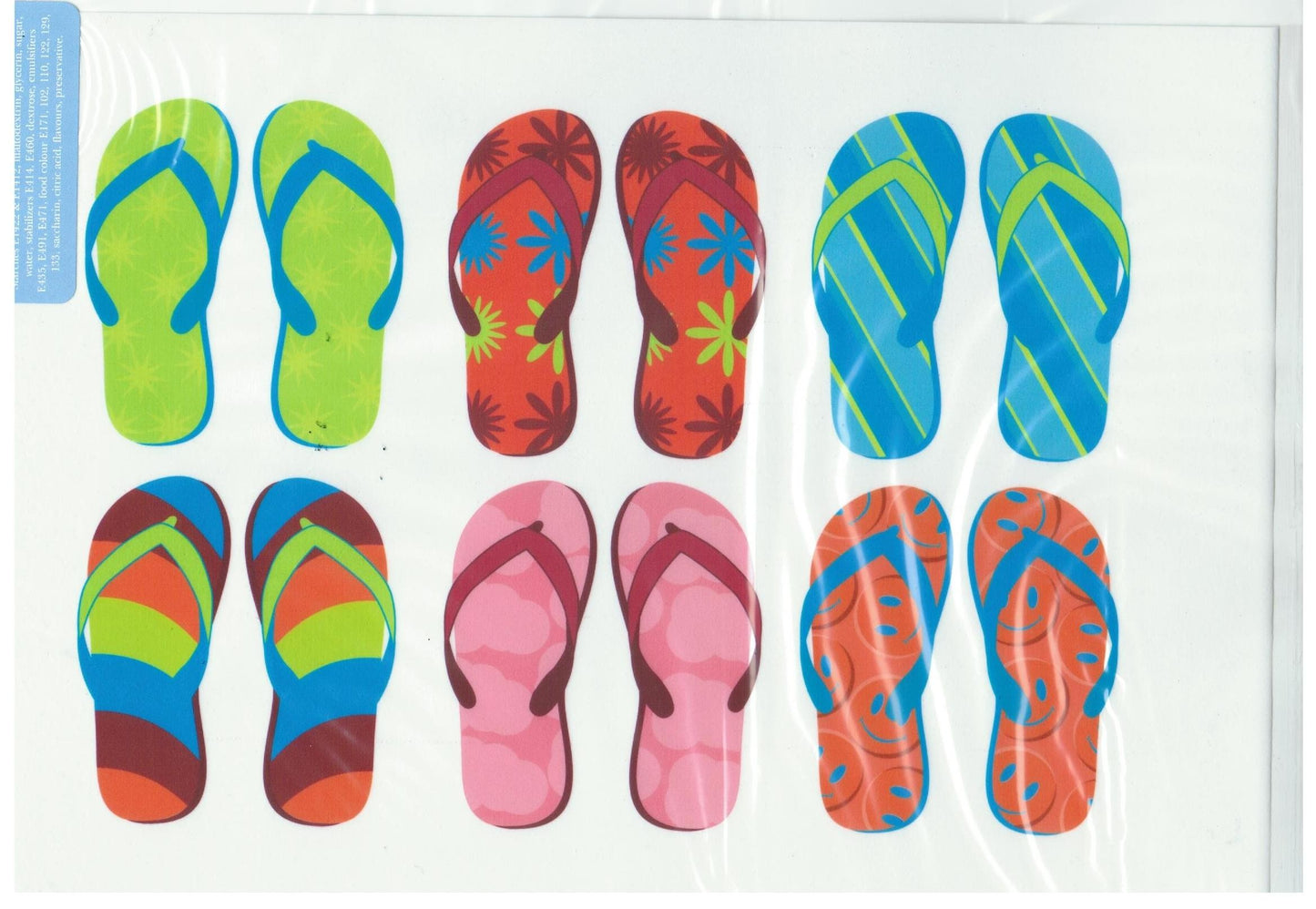 A4 Edible icing image 6 pairs Jandals