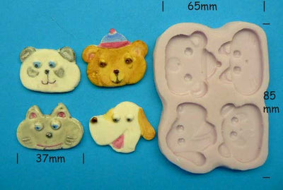 Playful animal faces Dog Panda Cat Bear