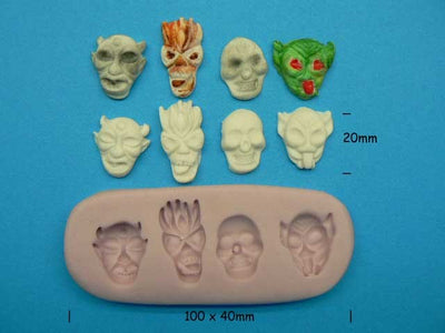 Demons and Skulls scary faces silicone mould