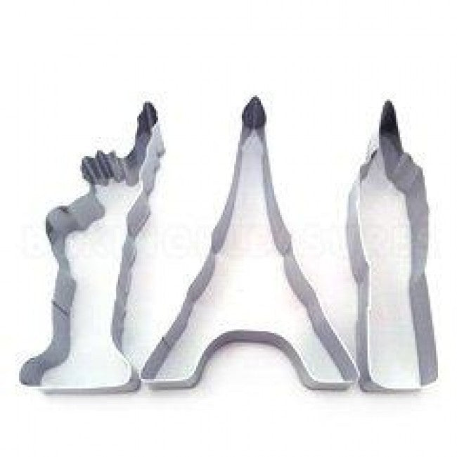 Big cities cookie cutter set Big Ben Statue Liberty Eiffel Tower