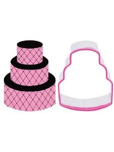 Wedding cake quilted cake cookie cutter and stamp set