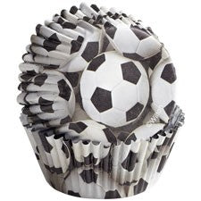 Colourcups foil (no grease cupcake papers) SOCCER BALLS