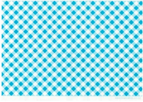 Wafer paper sheet Blue gingham