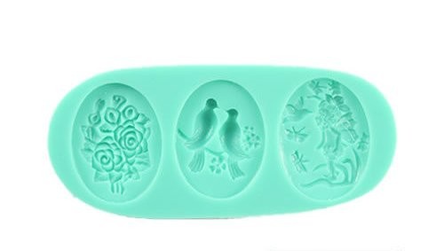 Floral birds cameos silicone mould
