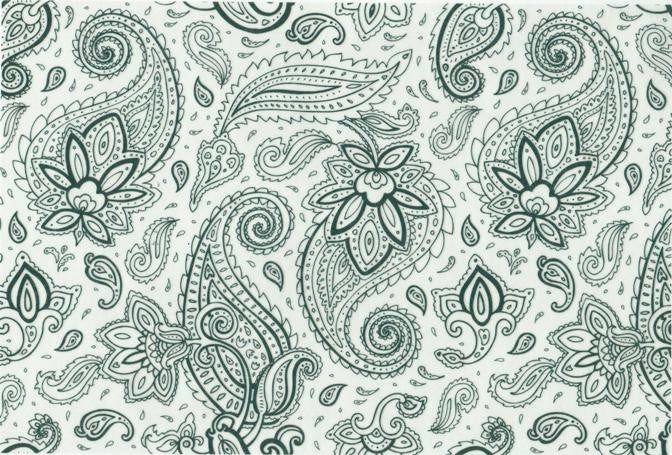 Wafer paper sheet Paisley Black and cream