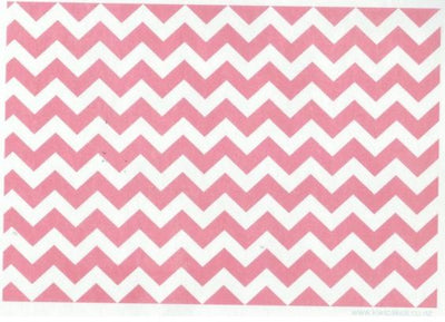Wafer paper sheet Pink chevron zig zag
