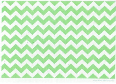 Wafer paper sheet pale Green chevron zig zag