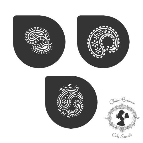 Claire Bowman stencil set 3 Perfect Paisley