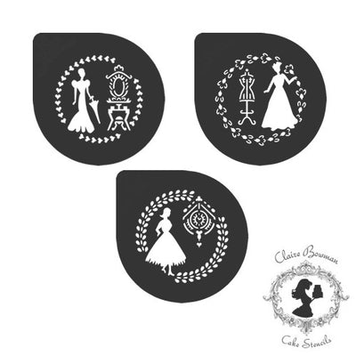 Claire Bowman stencil set 3 Classical Ladies