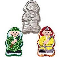 Lil Hero cake pan makes fireman army soldier fisherman fireman