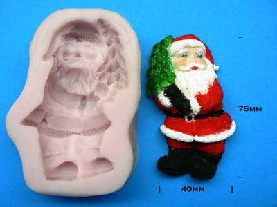 Santa holding Christmas tree silicone mould
