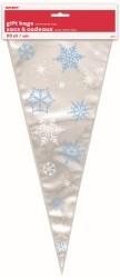 Snowflakes blue and white cone shape bags (20)