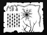 Sharp Barbs barbed wire stencil asstd designs