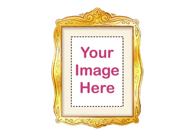 Custom edible icing image GOLD FRAME RECTANGLE