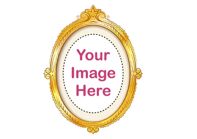 Custom edible icing image GOLD FRAME OVAL